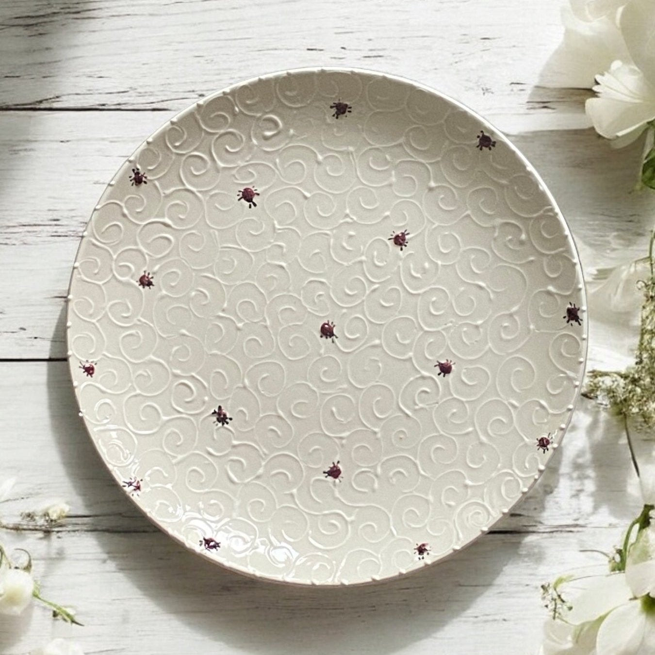 Cake plate /11” Round Platter. - LadybirdCeramics