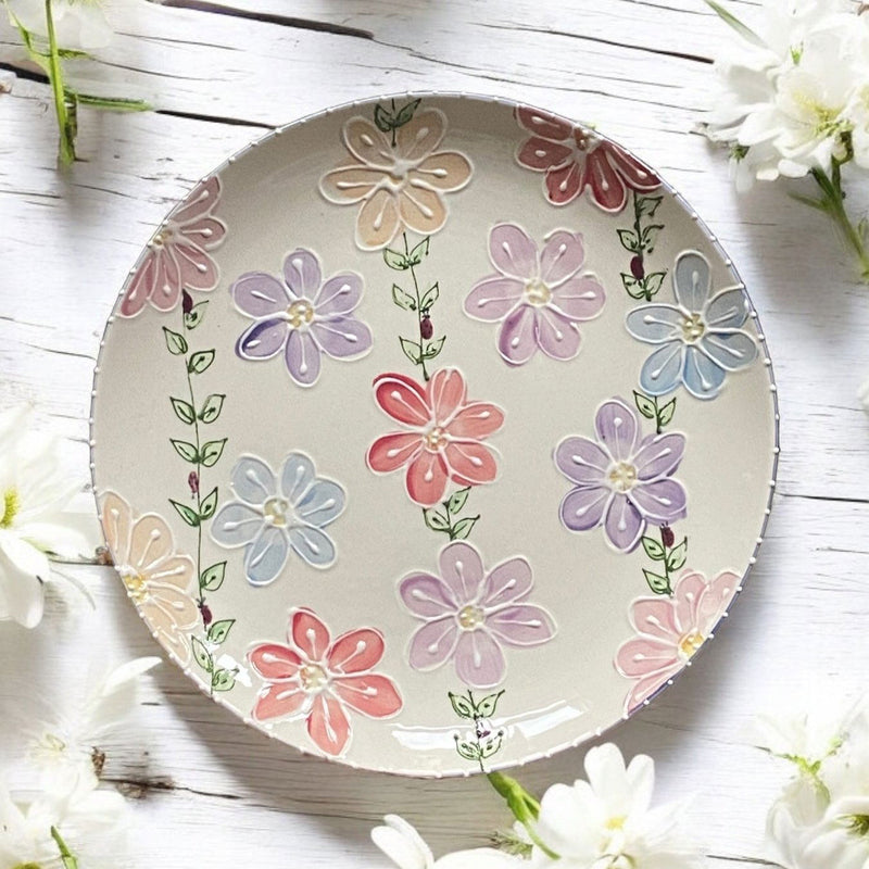 Cake plate /11” Round Platter. - LadybirdCeramics