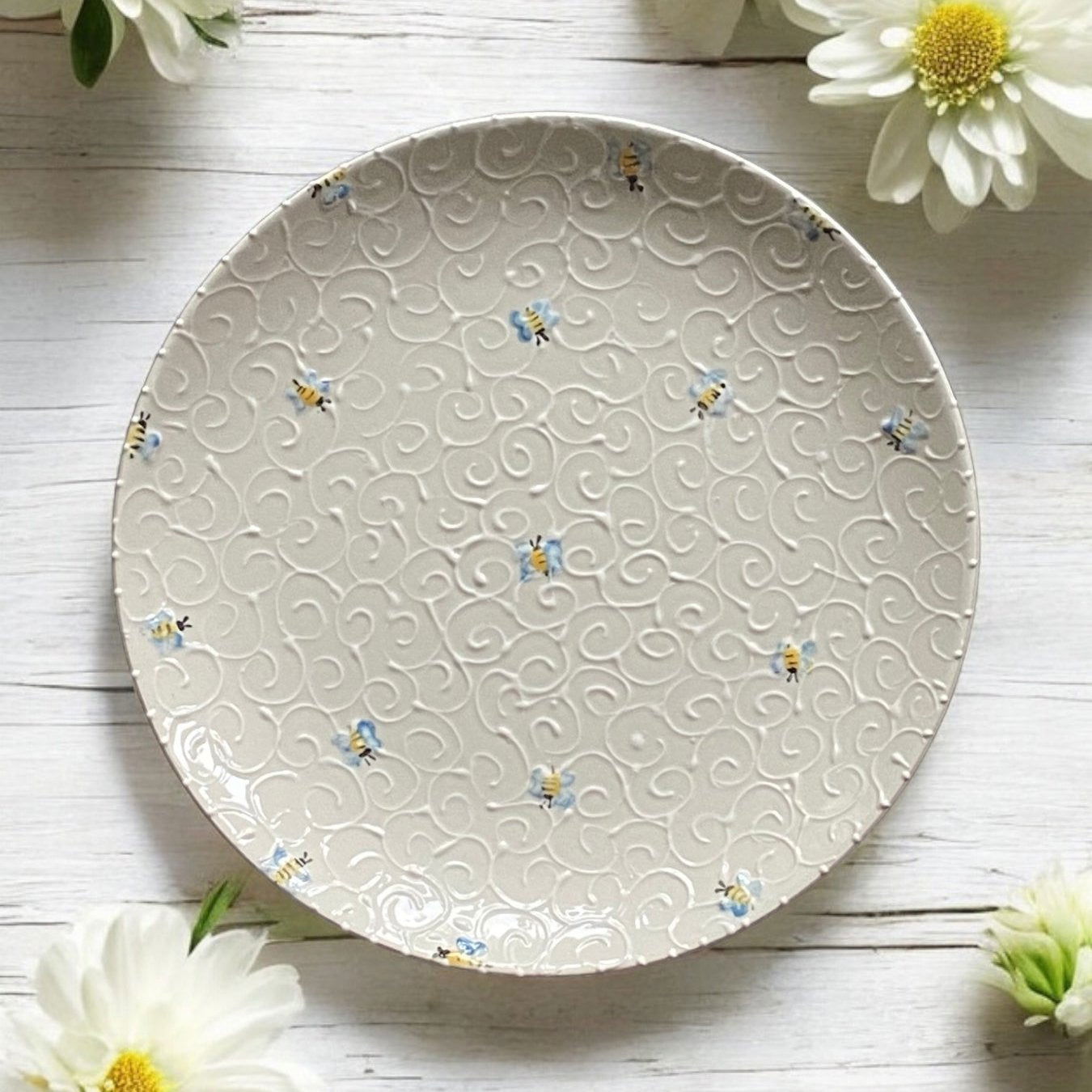 Cake plate /11” Round Platter. - LadybirdCeramics