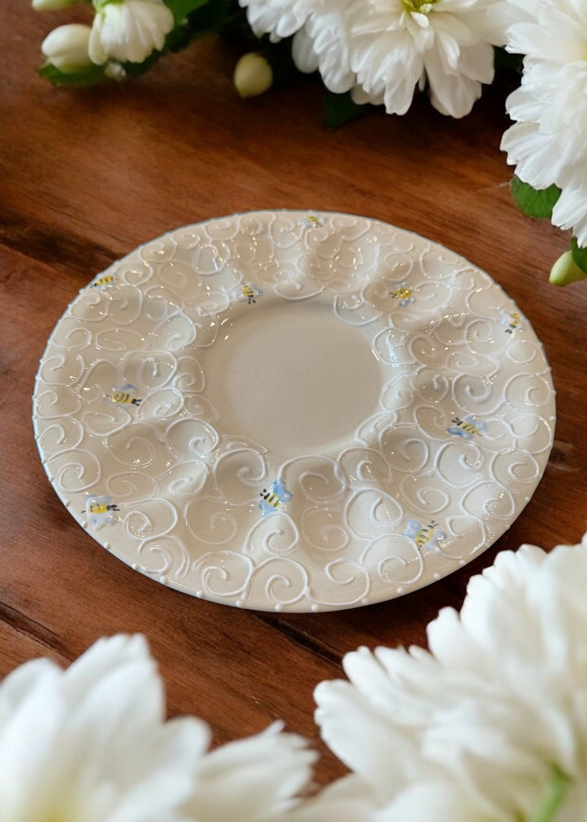 Bees Ceramic Egg Plate