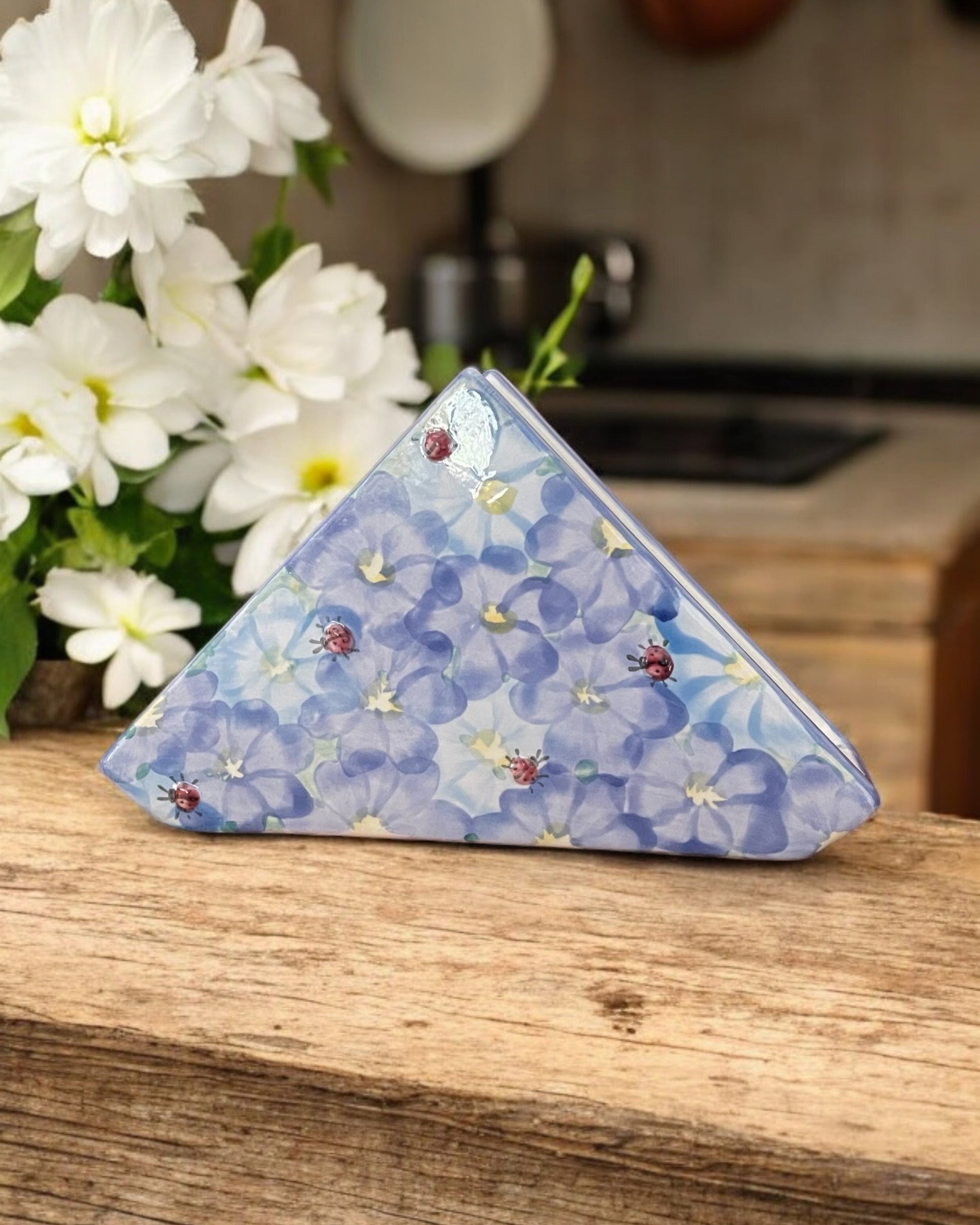 Blue Daisy Napkin Holder