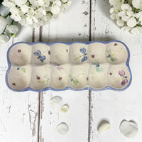 Blue Dragonfly handpainted egg tray ceramic - Made in Canada- Ladybird Ceramics 