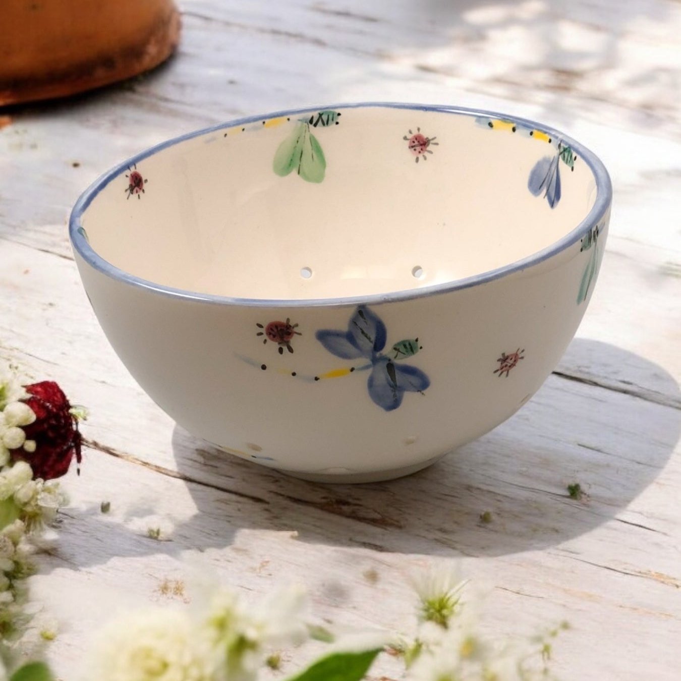 Blue Dragonfly Small Berry Bowl - Ladybird Ceramics