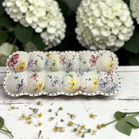 Colorful Cherry blossom floral handpainted egg tray ceramic - made in Canada- Ladybird Ceramics 