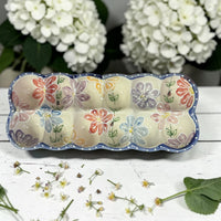 Daisy handpainted egg tray ceramic - made in Canada- Ladybird Ceramics 