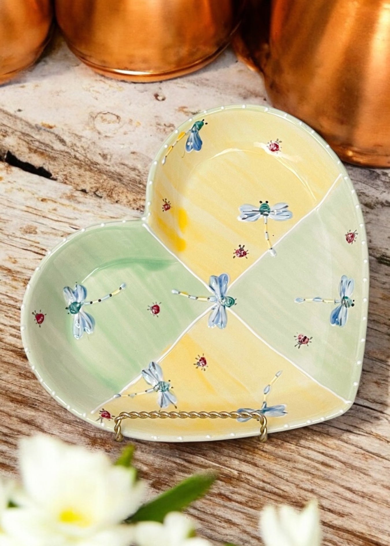 Green and Yellow Heart Plate 