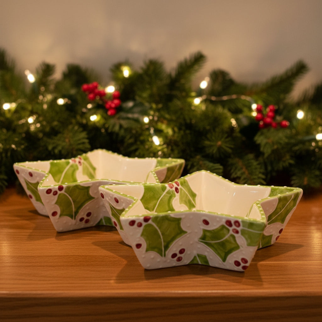 Holiday Star Bowl - LadybirdCeramics