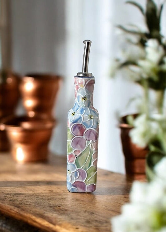 Hydrangea Olive Oil Bottle 