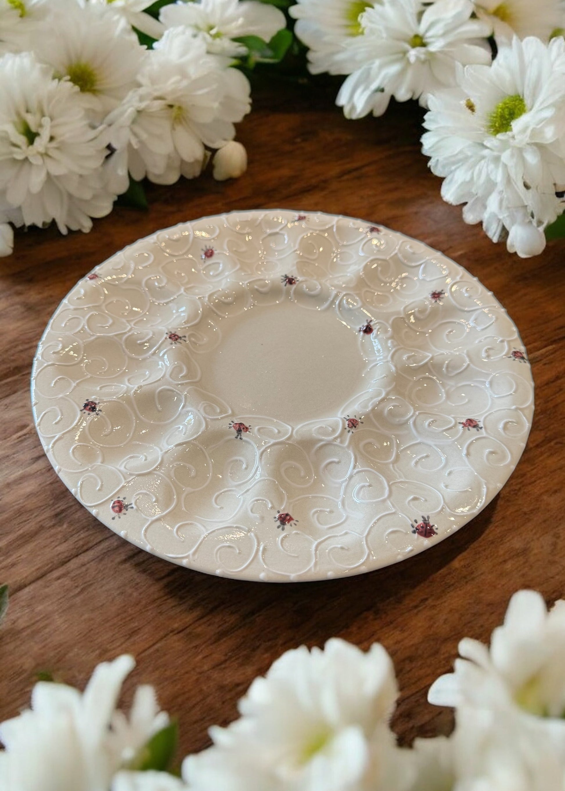 Ladybug Ceramic Egg Plate 