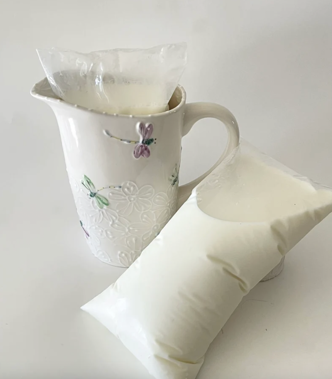 Milk Bag Pitcher and milk bag insert  - LadybirdCeramics