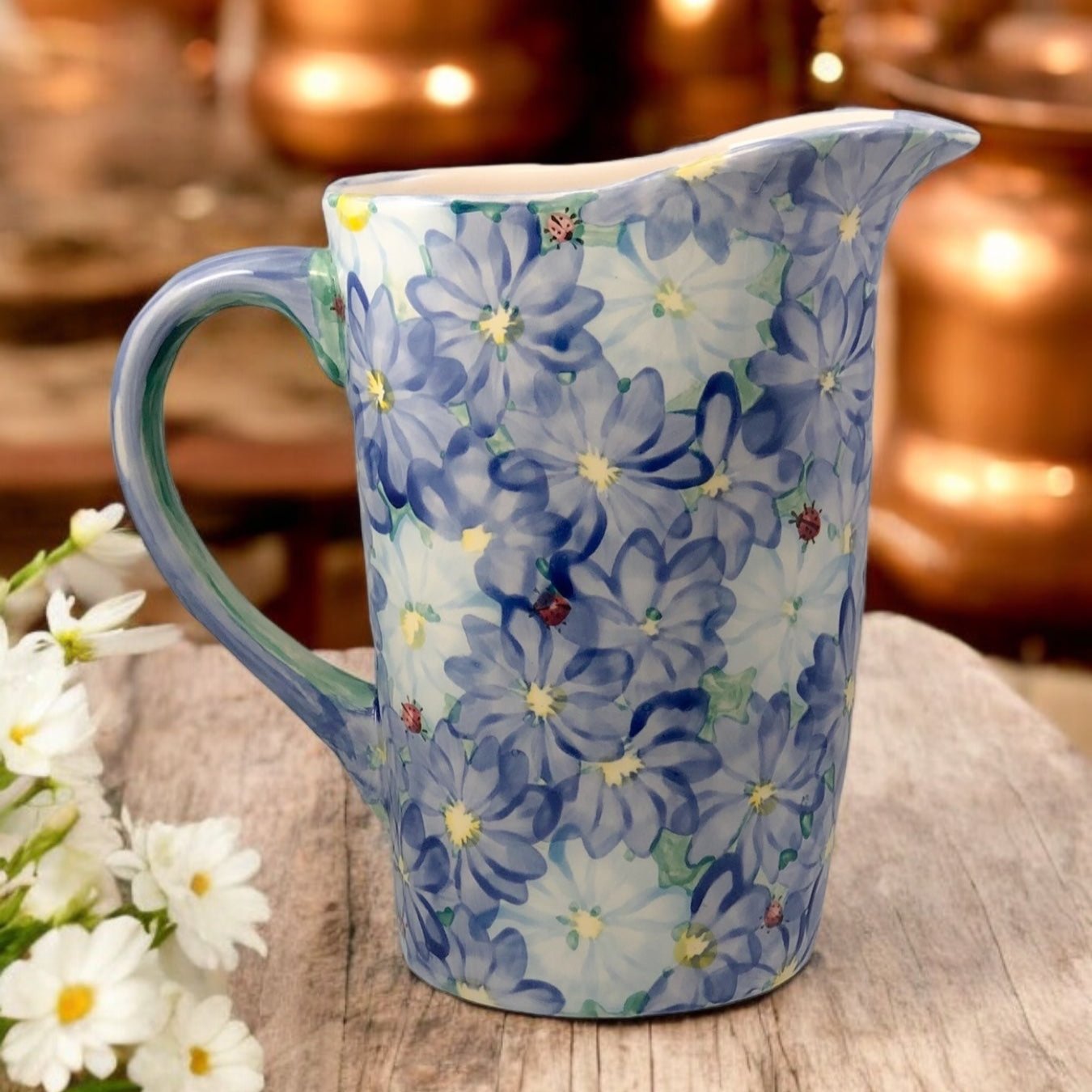 Hand-Painted Milk Bag Pitcher | Ceramic Milk Jug | Ladybird