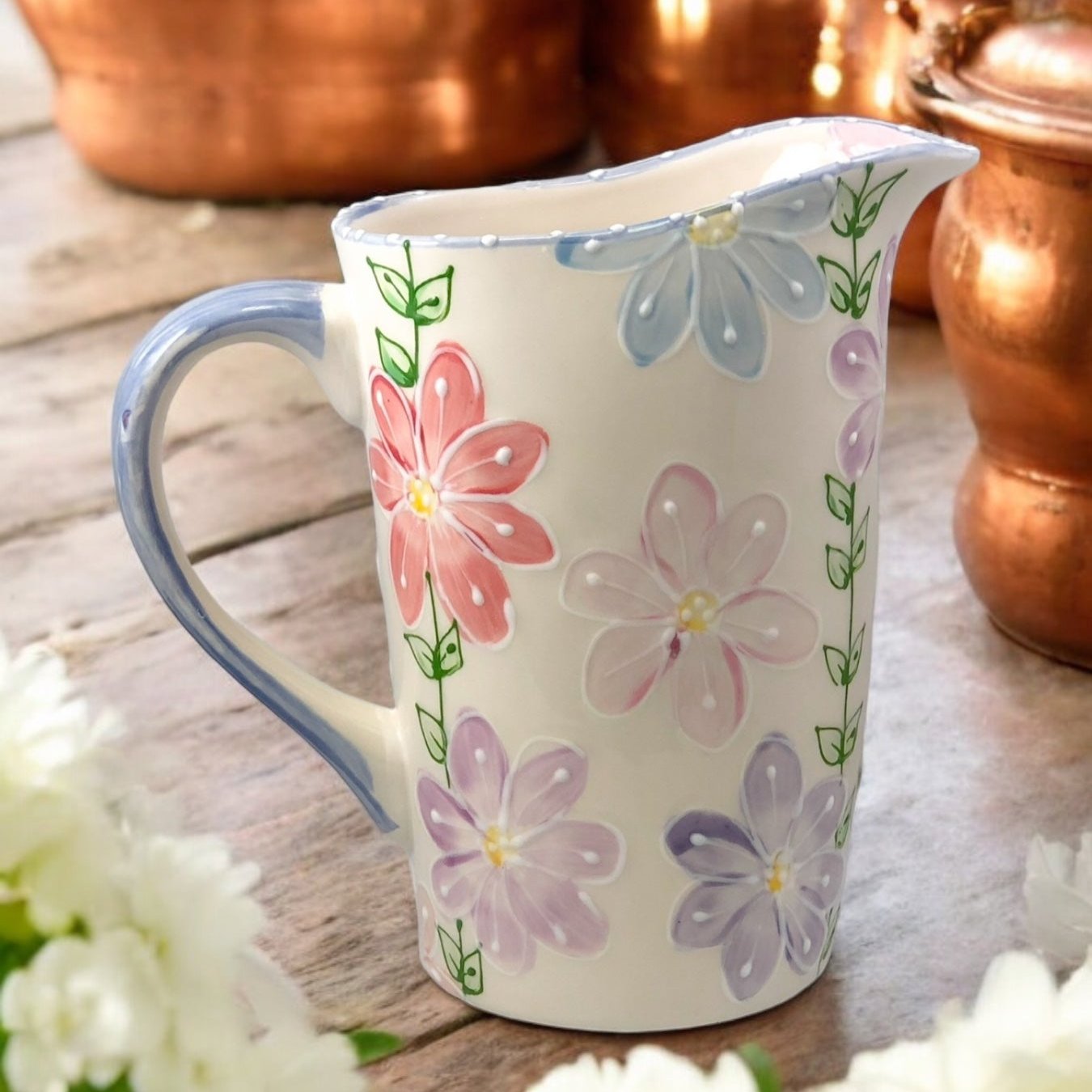 Hand-Painted Milk Bag Pitcher | Ceramic Milk Jug | Ladybird