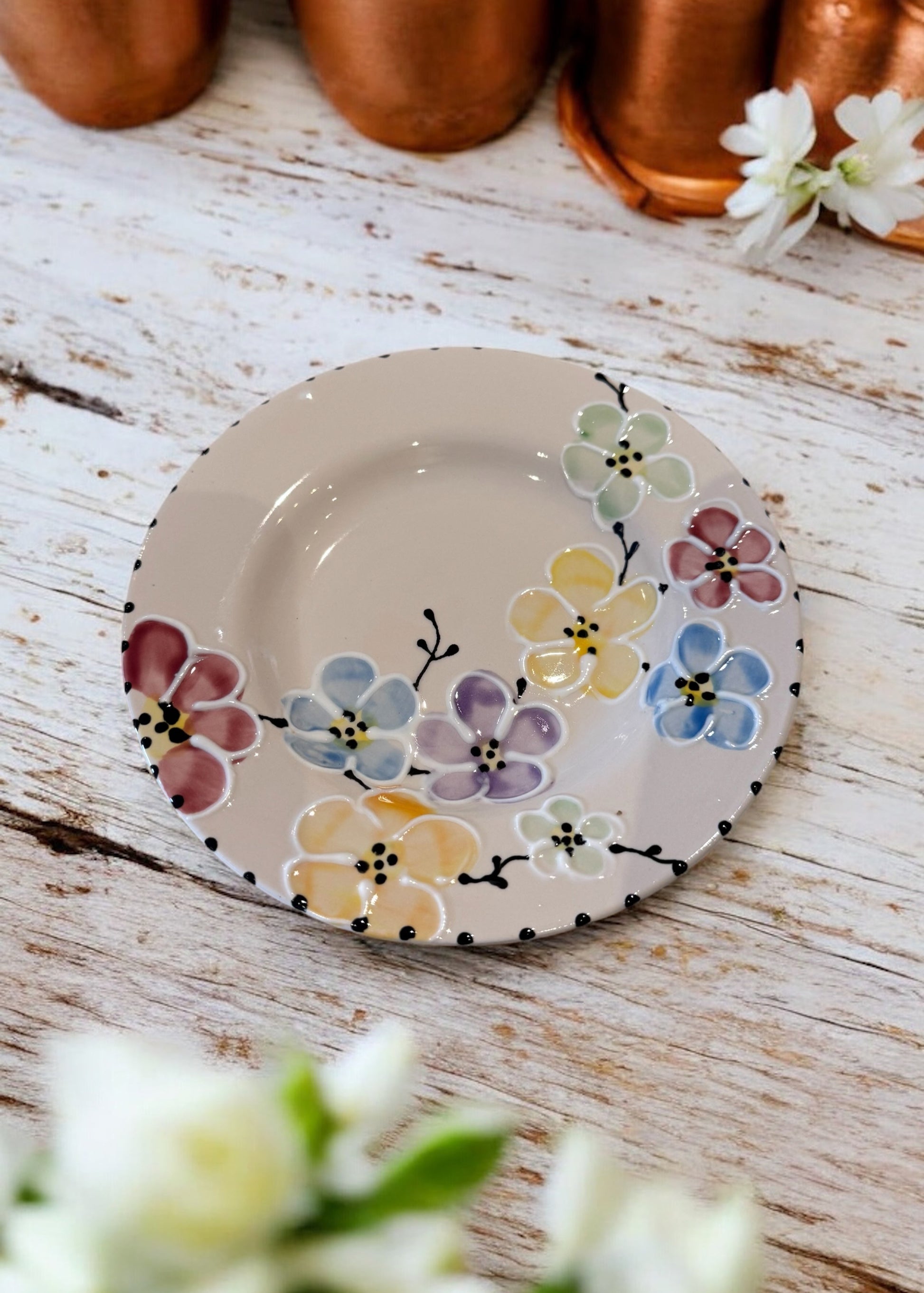 Multi Cherry Blossom 6" Round Plate