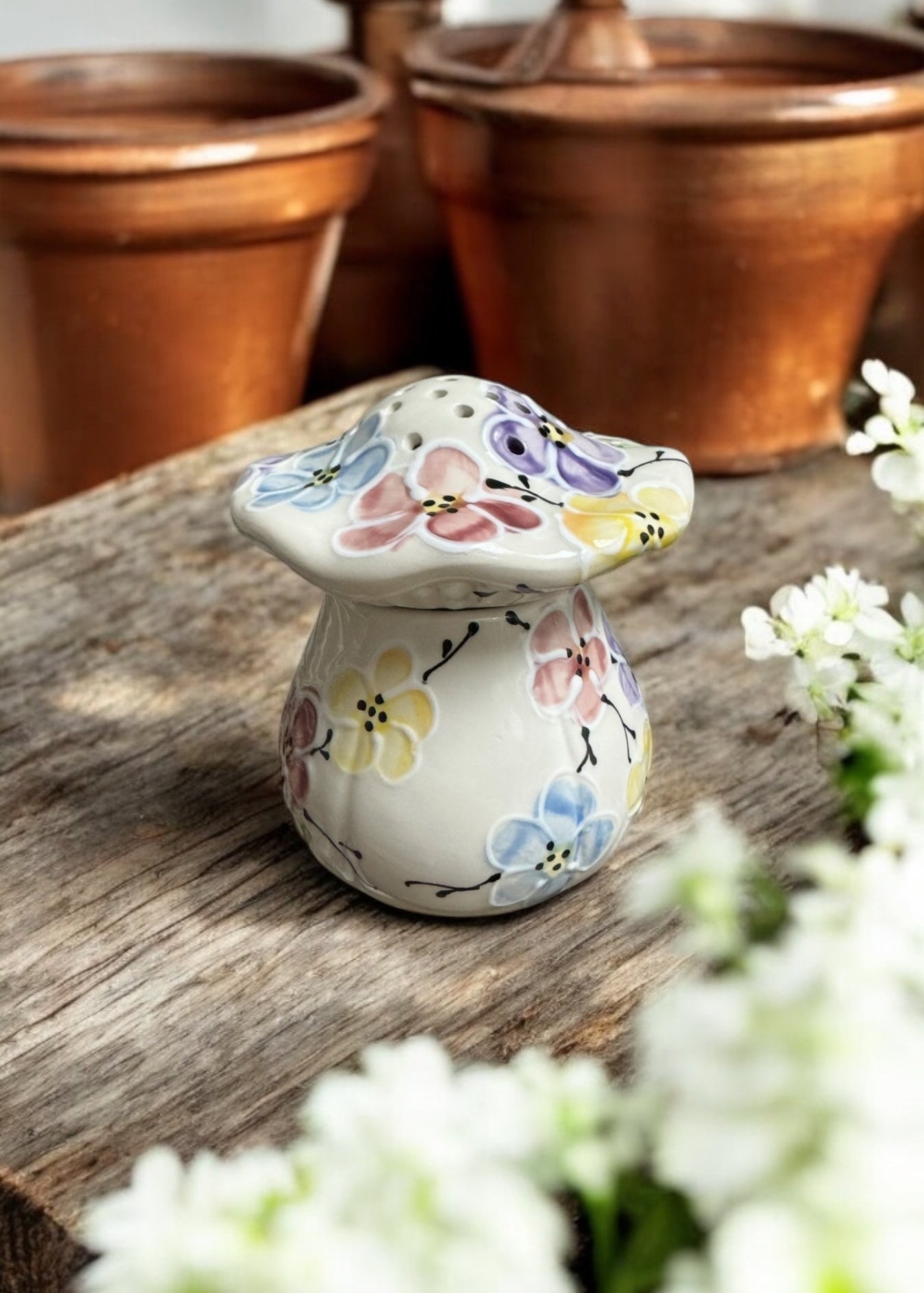 Multi Cherry Blossom Mushroom ceramic fruit fly trap