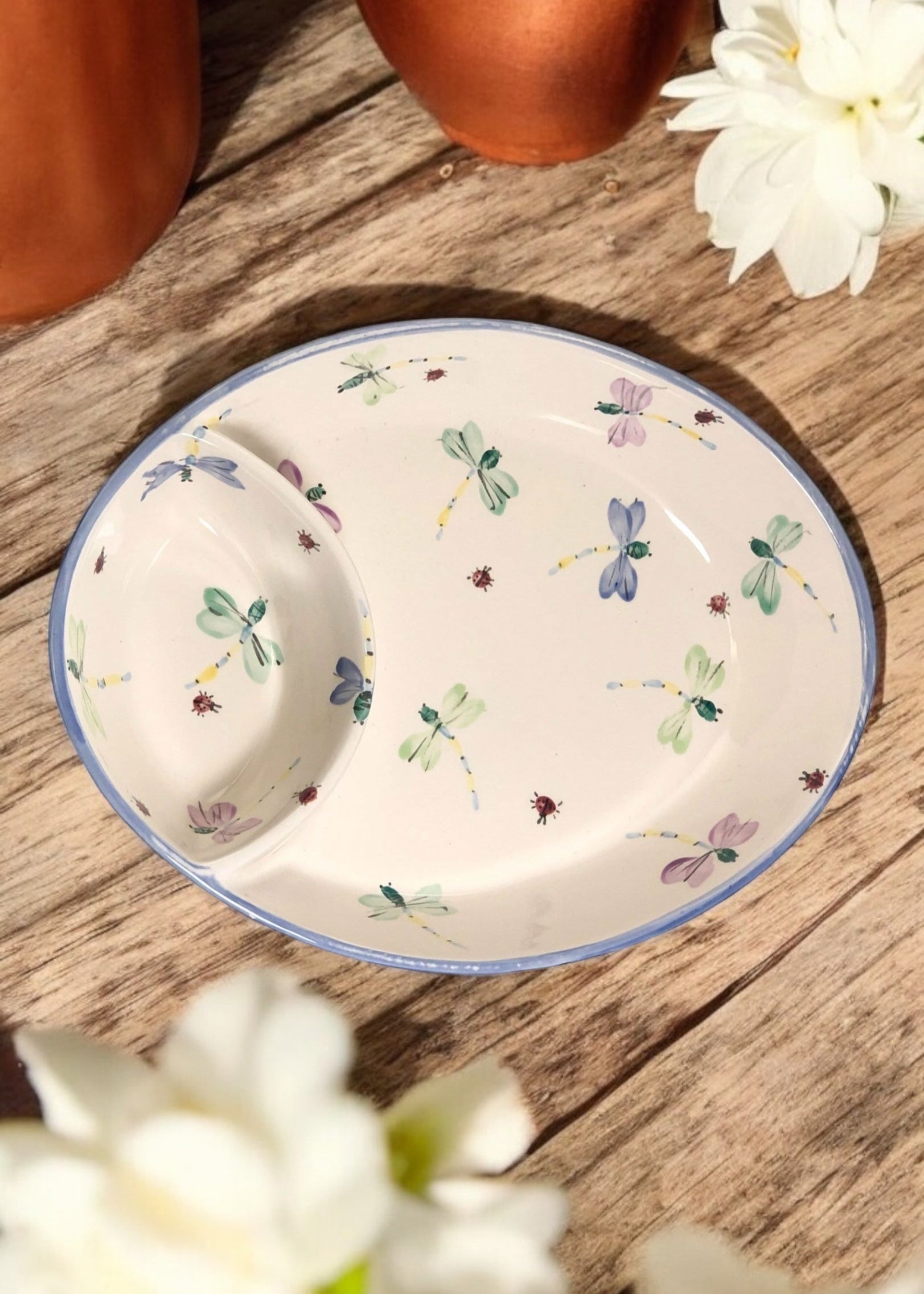 Multi Dragonfly Chip Dip Dish