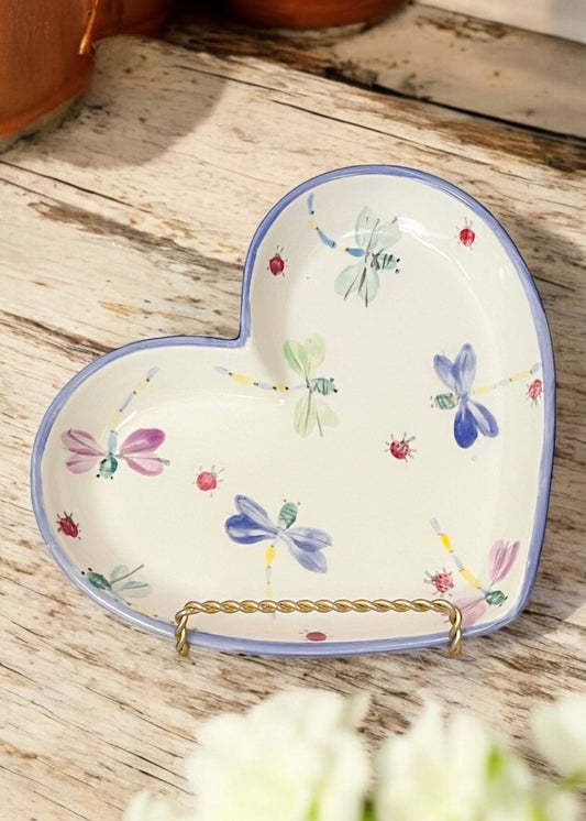 Multi Dragonfly Heart Ceramic Plate