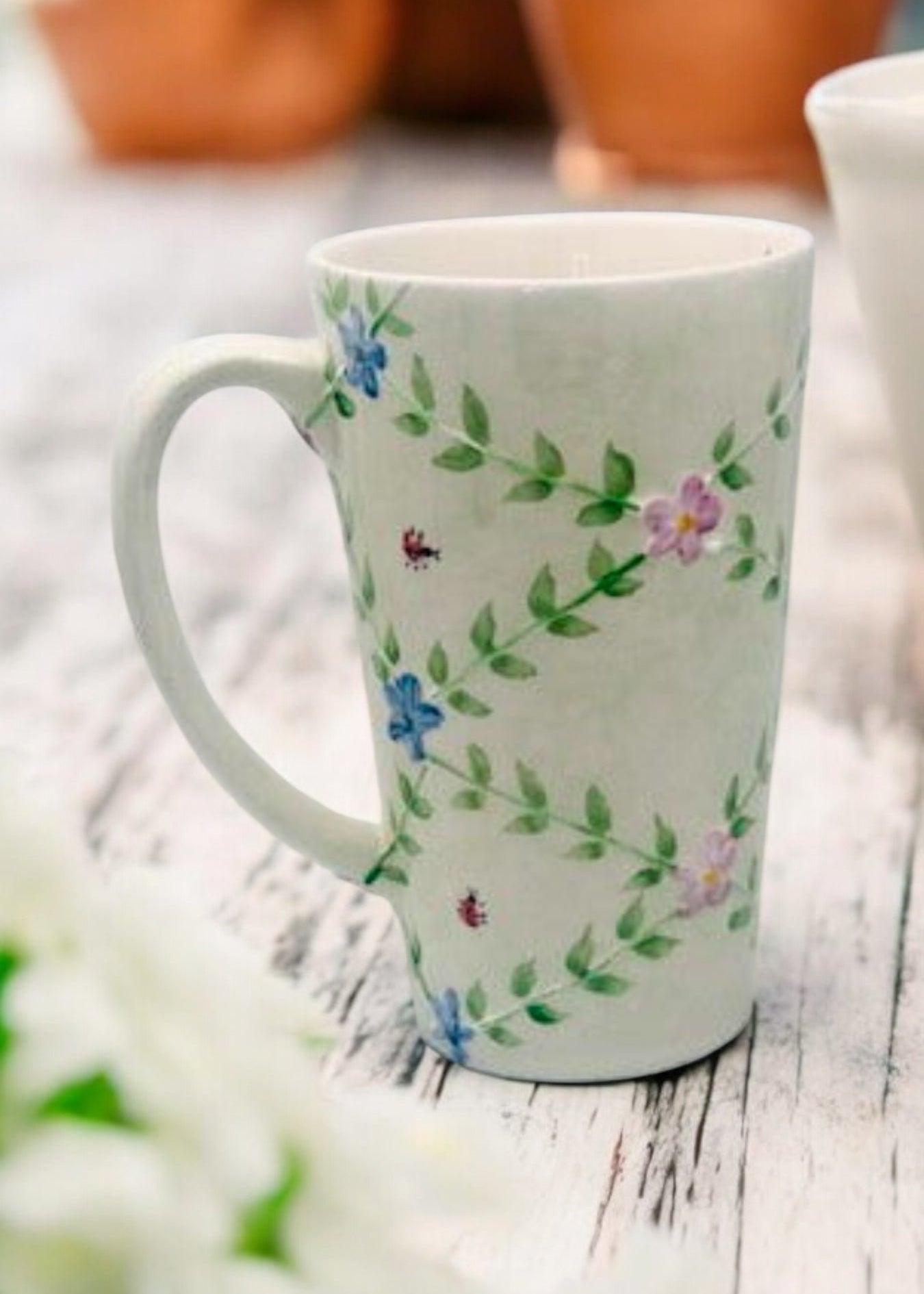 New Green Floral Tall Mug