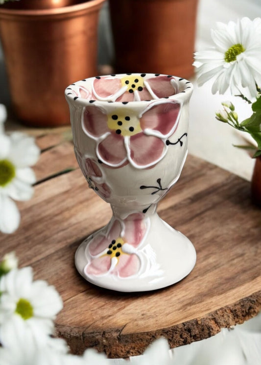 Pink Cherry Blossom Ceramic Egg Cup