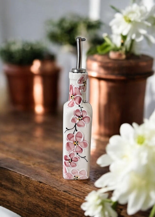 Pink Cherry Blossom Olive Oil Bottle