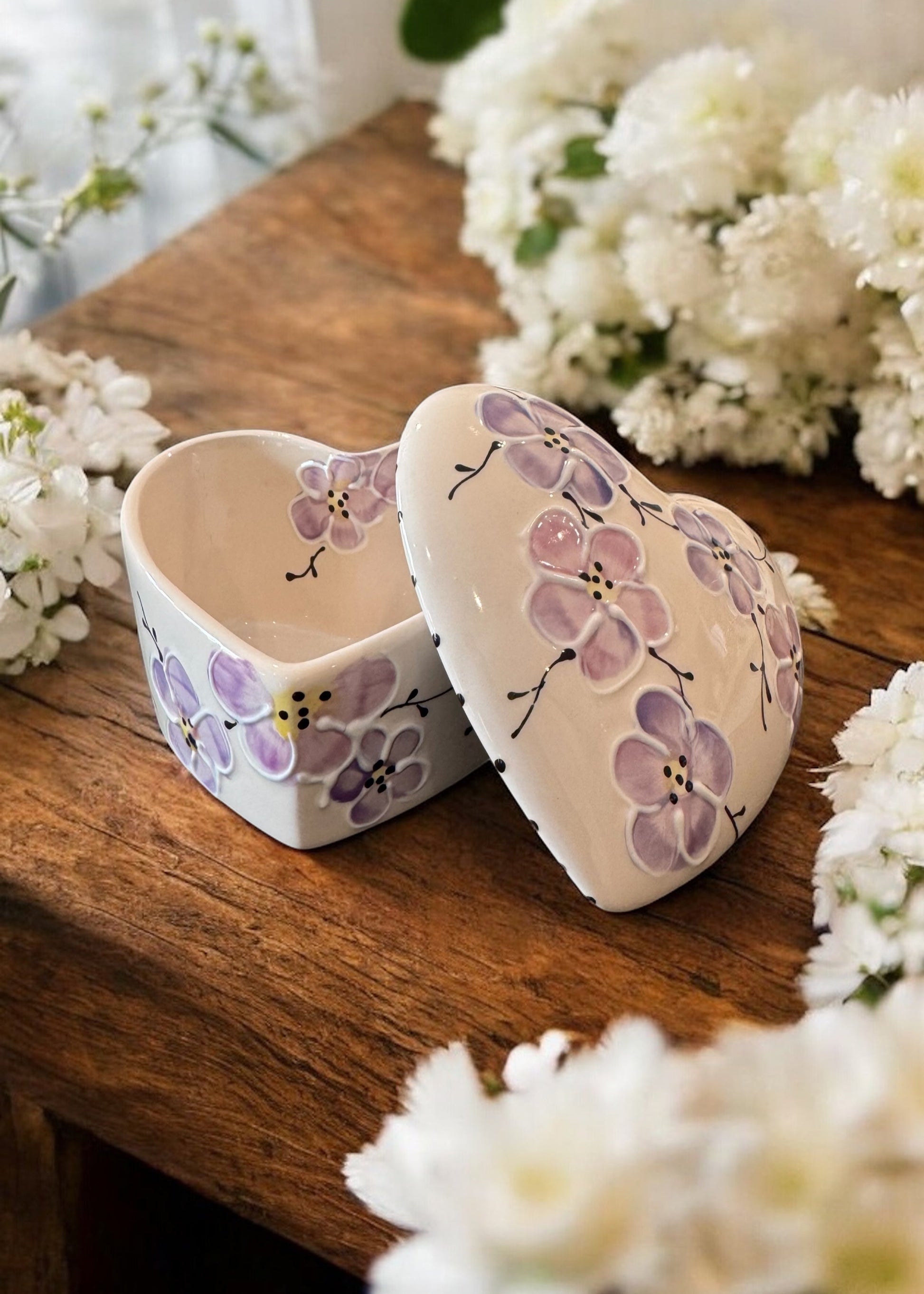 Purple Cherry Blossom_Heart_Box_open