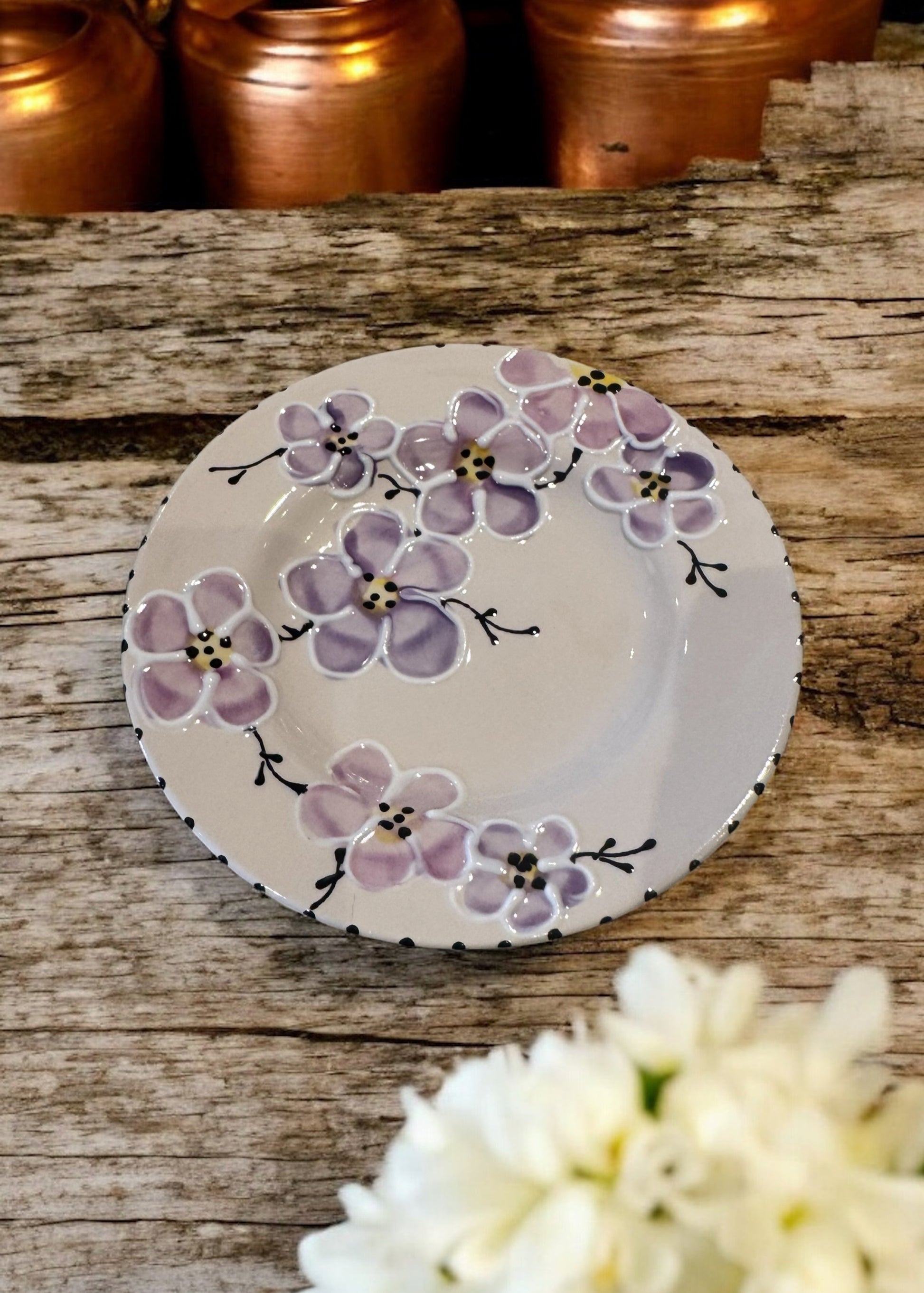 Purple Cherry Blossom Round 6" Plate