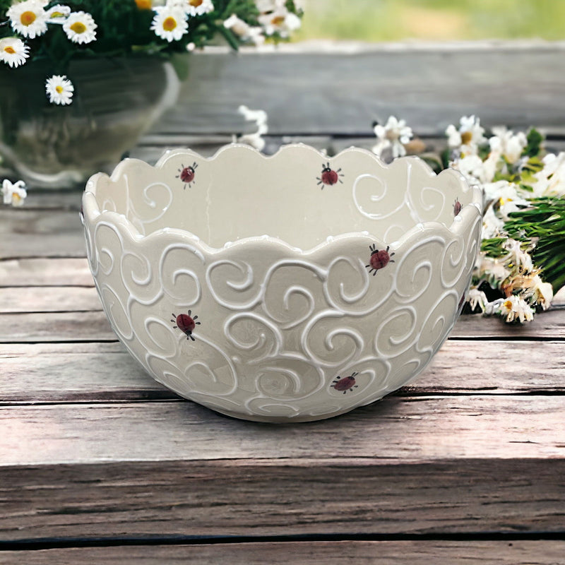 Ruffle Edge Medium Bowls - LadybirdCeramics