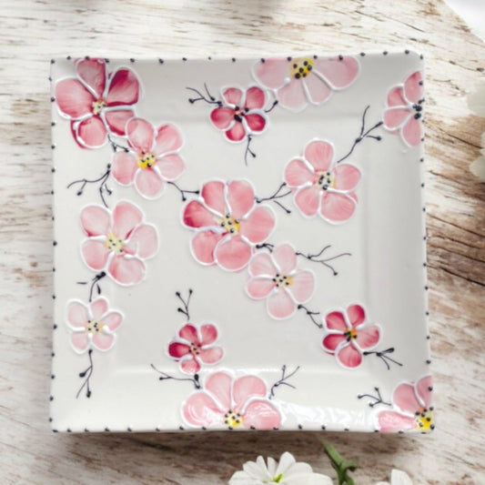 Small 7.75” Square Plate - LadybirdCeramics