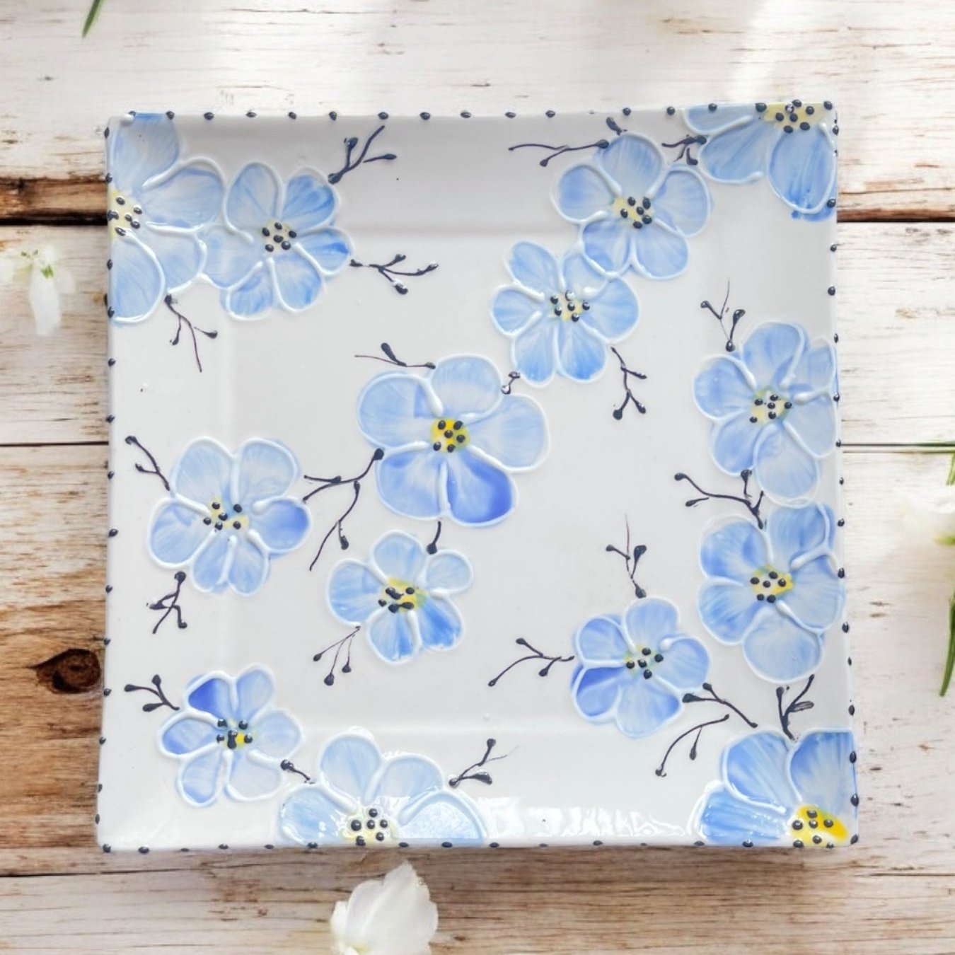 Small 7.75” Square Plate - LadybirdCeramics