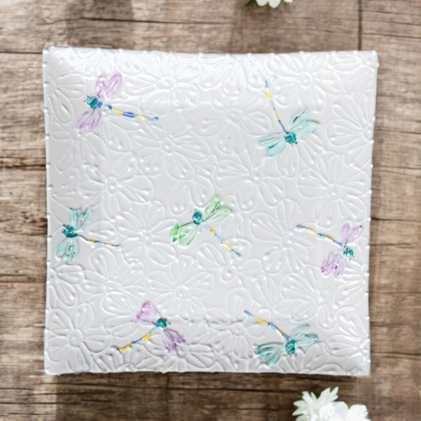 Small 7.75” Square Plate - LadybirdCeramics