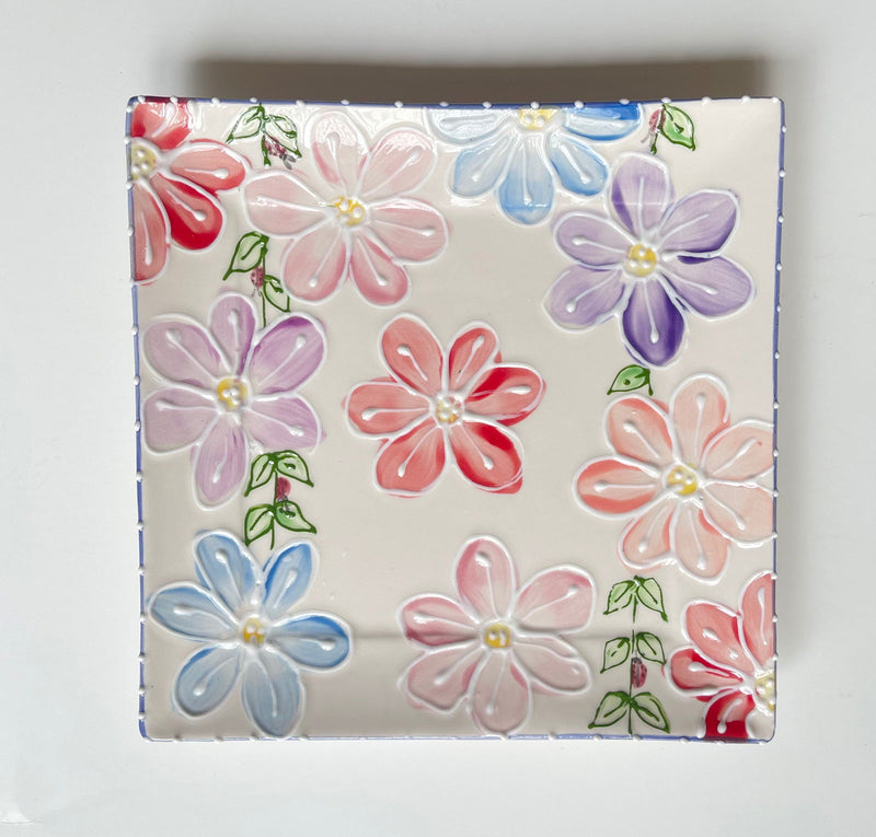 Small 7.75” Square Plate - LadybirdCeramics