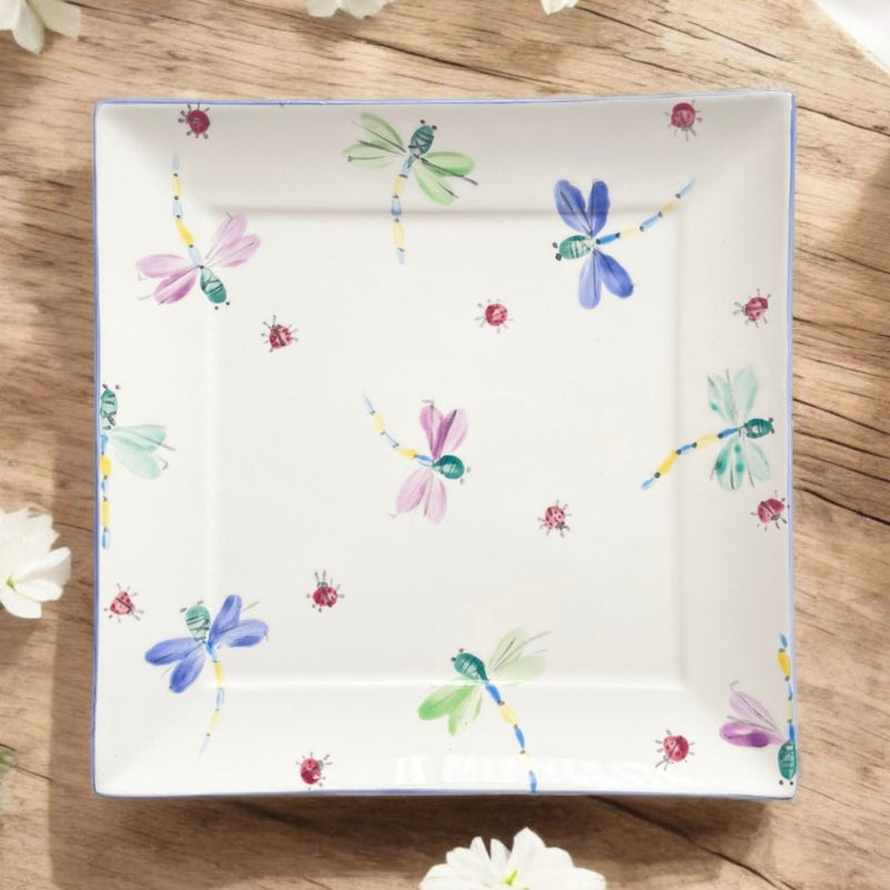 Small 7.75” Square Plate - LadybirdCeramics