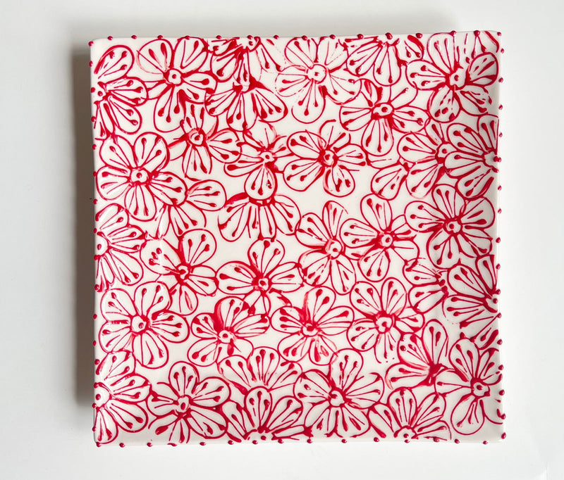 Square Plate 12” - LadybirdCeramics