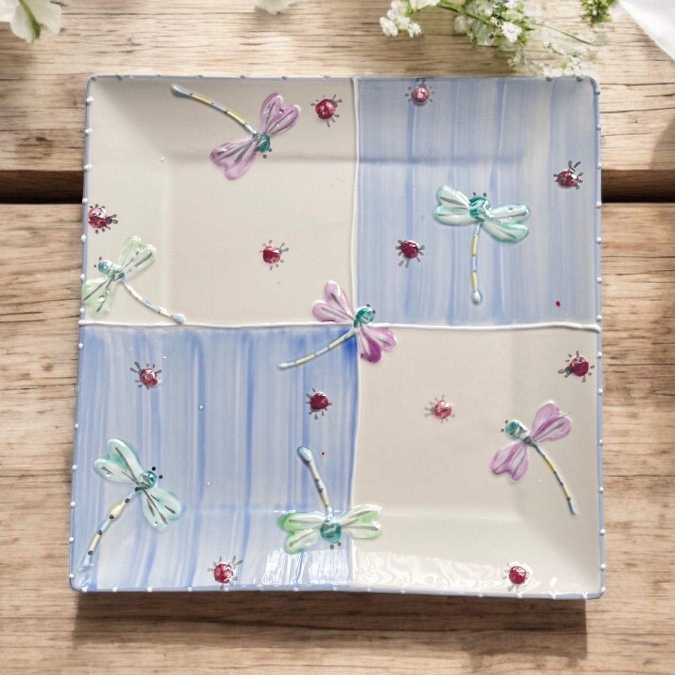 Square Plate 12” - LadybirdCeramics