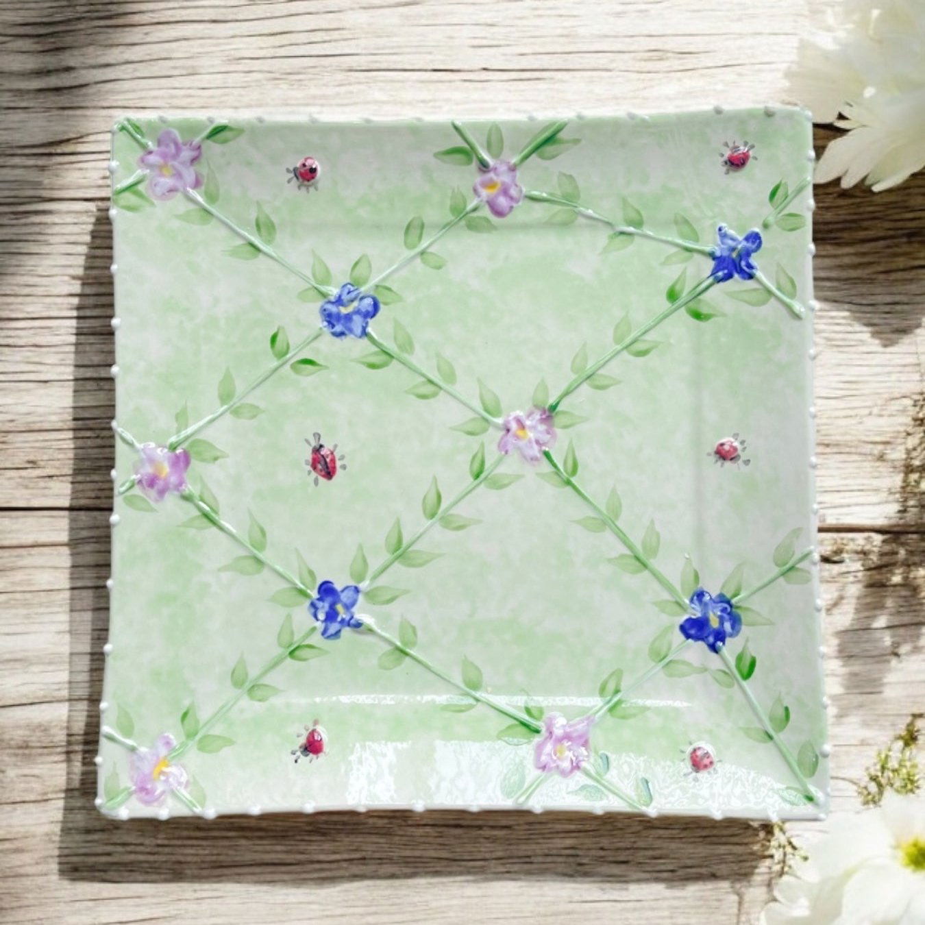Square Plate 12” - LadybirdCeramics