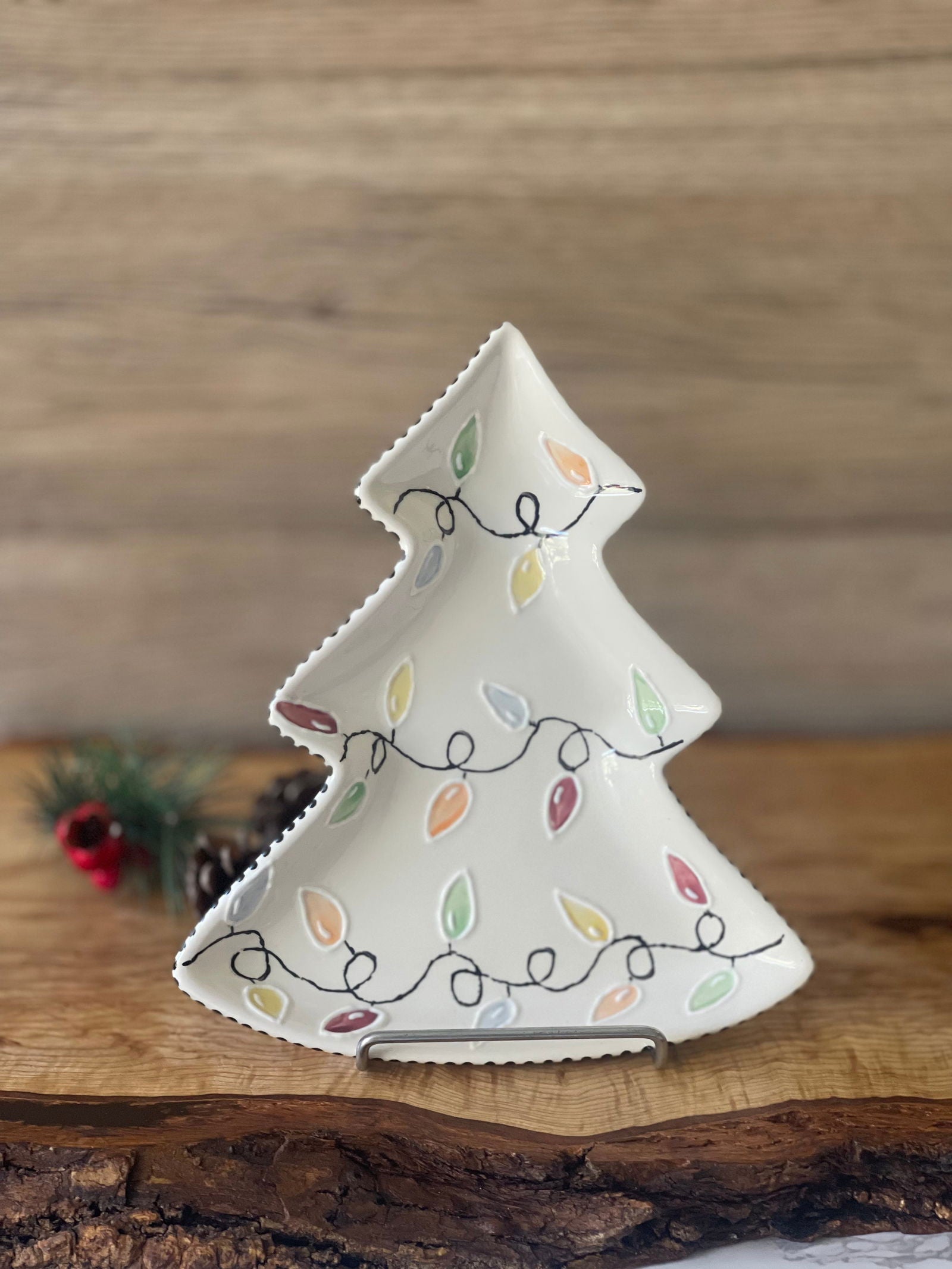 Tree shaped cookie plate - LadybirdCeramics