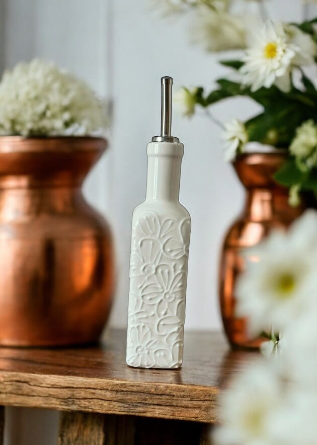 White Olive Oil Bottle 