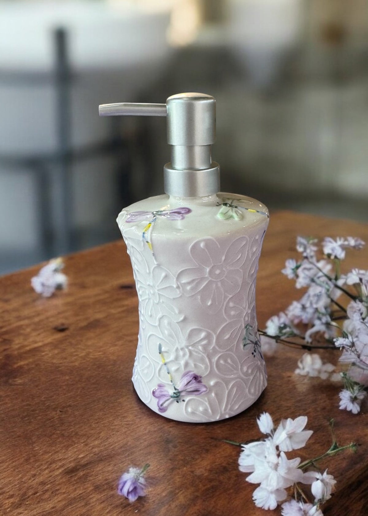 dragonfly ceramic hand soap dispenser 