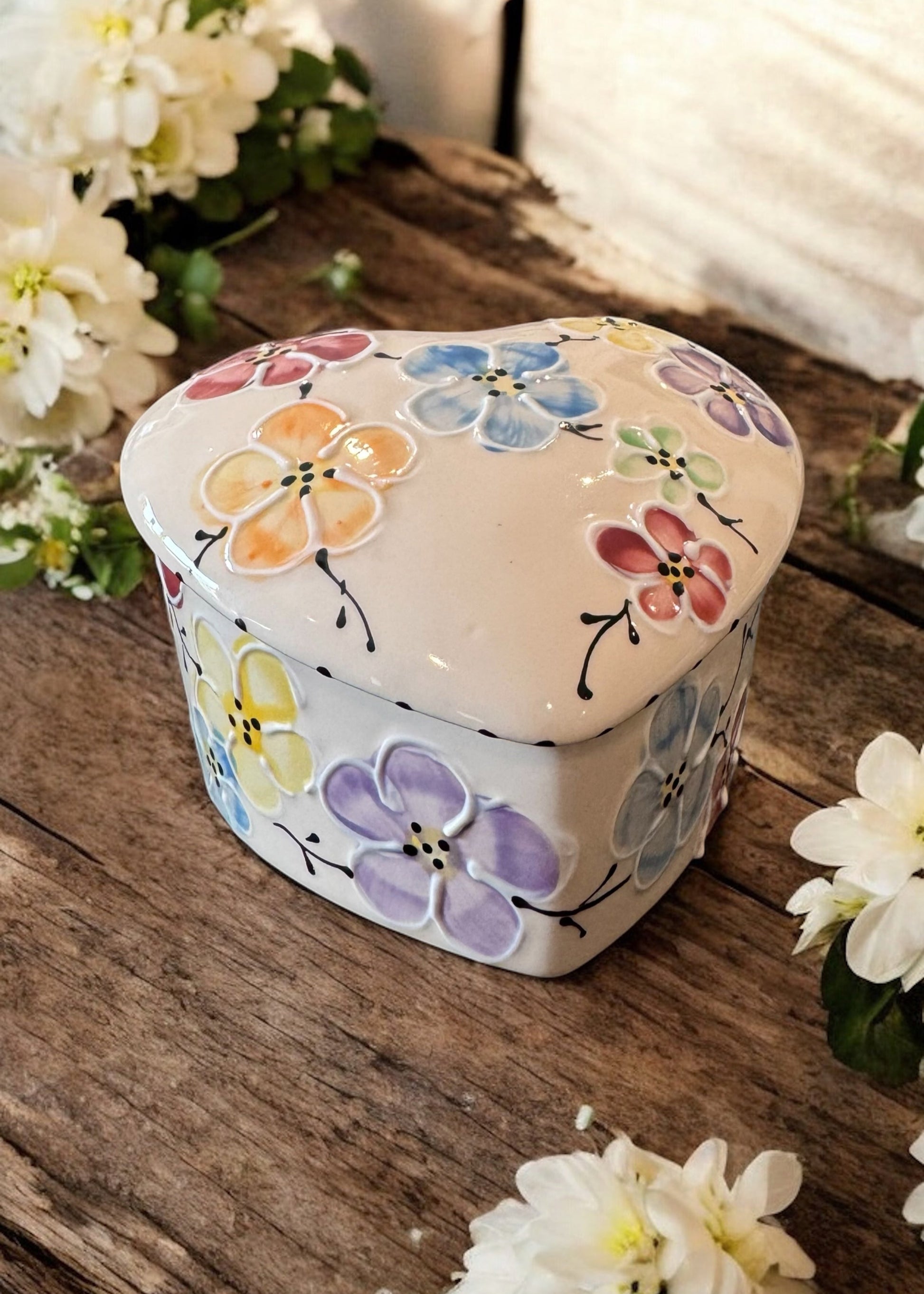 multi cherry blossom heart box 