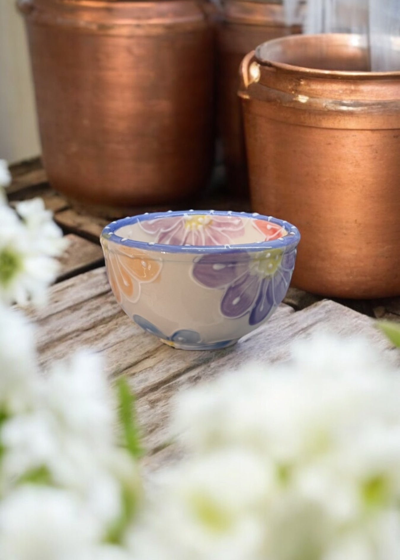 new daisy ceramic sauce bowl