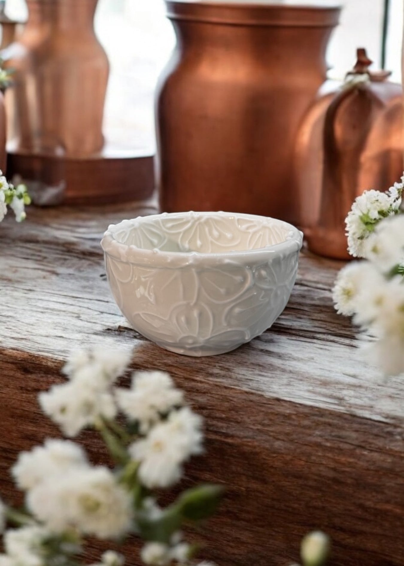 white ceramic sauce bowl